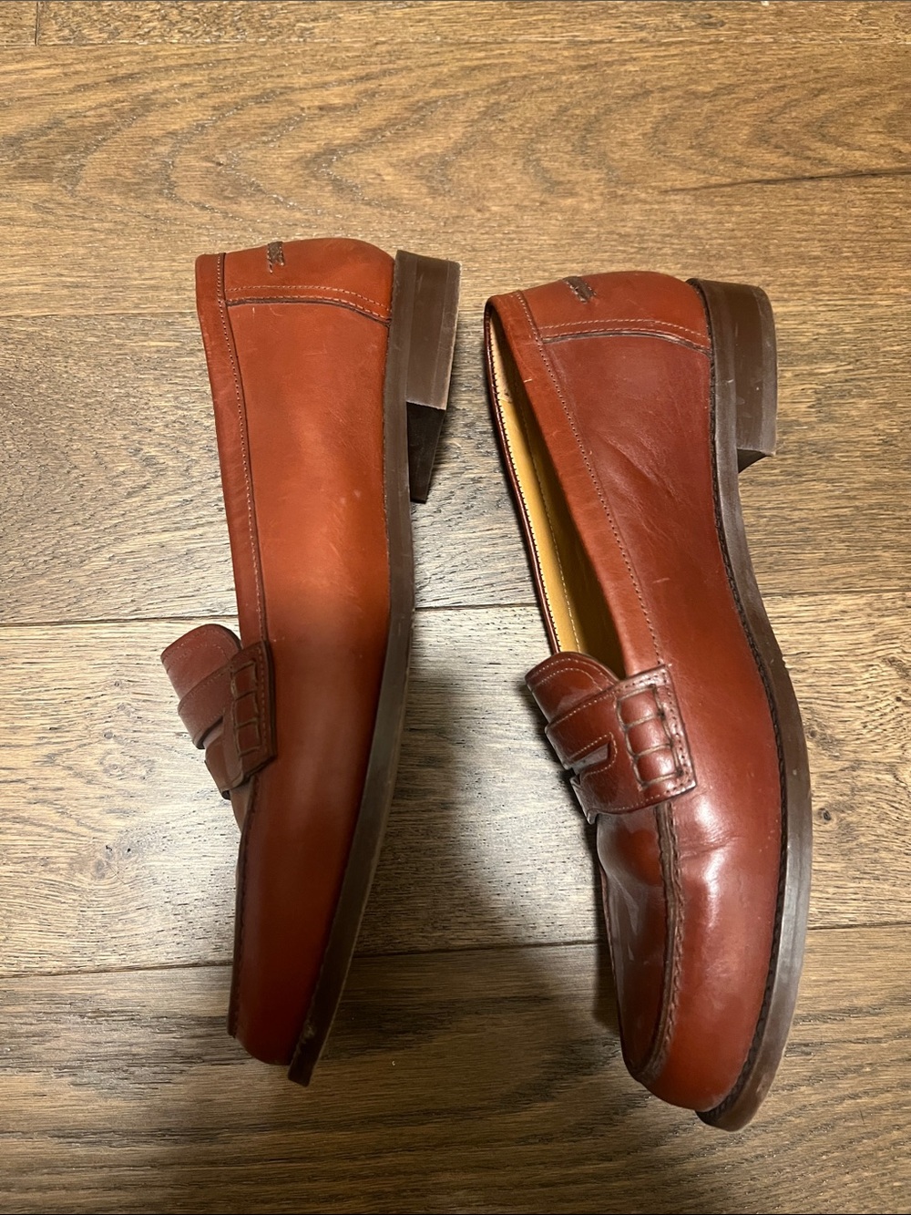 Sezane Chestnut Leather Loafers - Picture 3 of 5